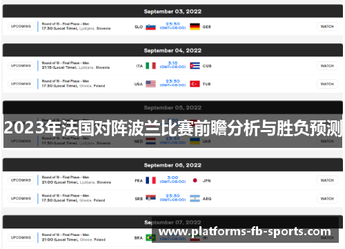 2023年法国对阵波兰比赛前瞻分析与胜负预测 2023年法国对阵波兰比赛前瞻分析与胜负预测