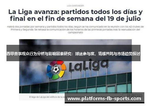 西甲赛事观众行为分析与影响因素研究：球迷参与度、情感共鸣与市场趋势探讨